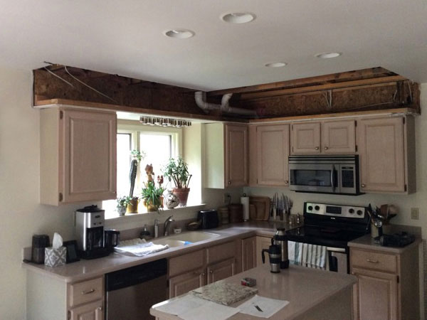 old kitchen with a bit removed