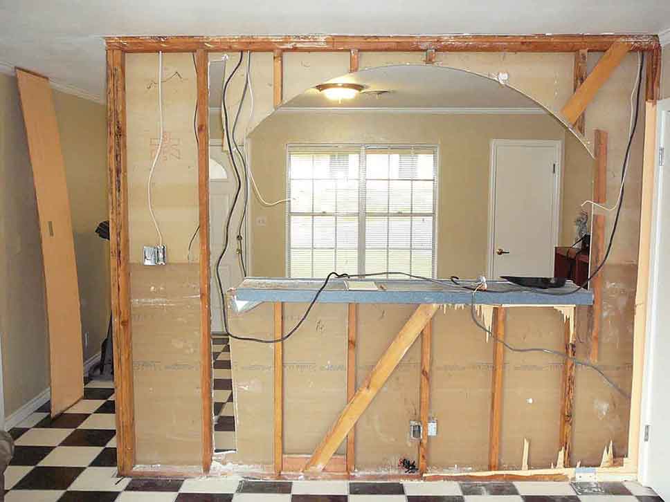 Center wall partially disassembled